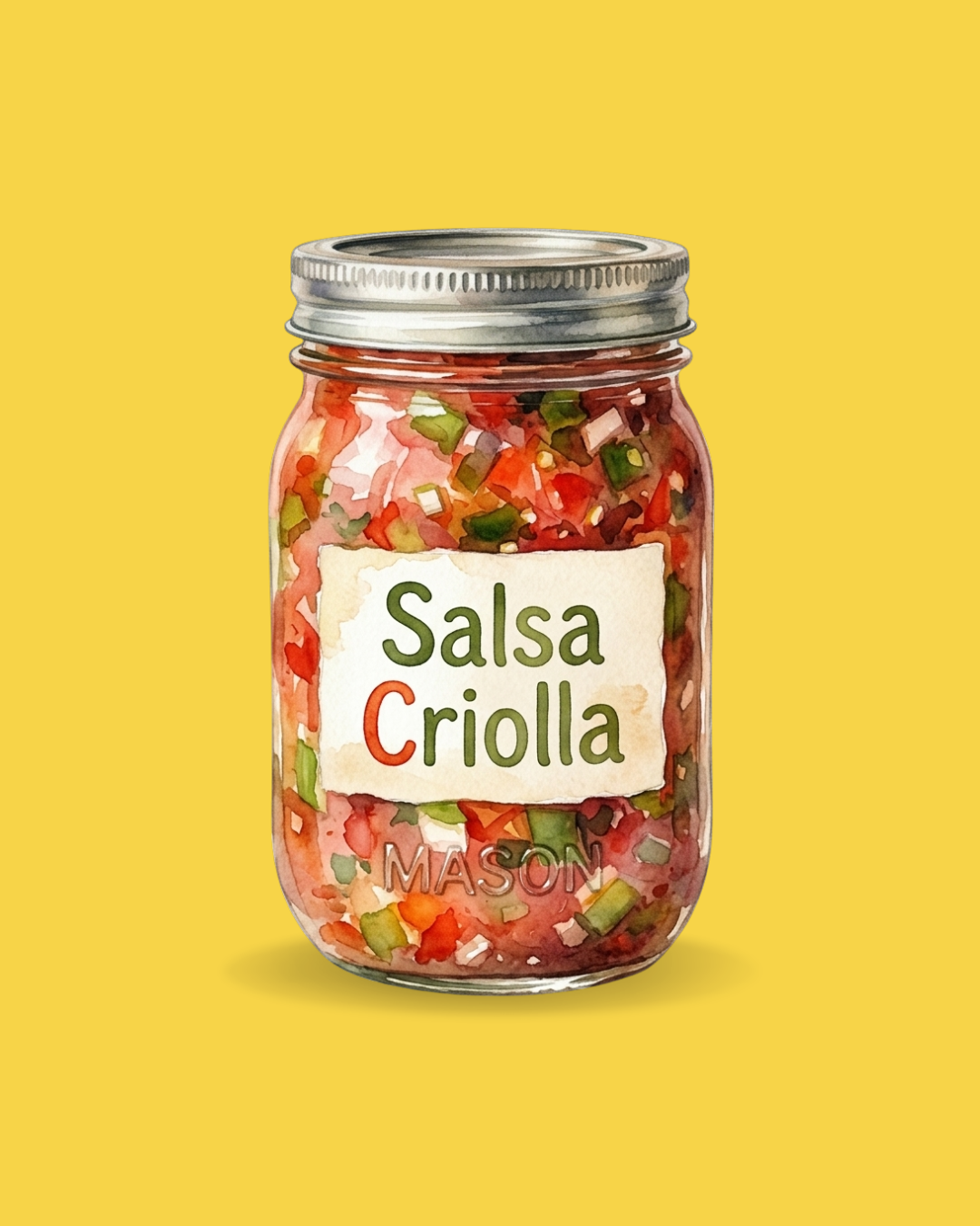 House-made Salsa Criolla in a mason jar
