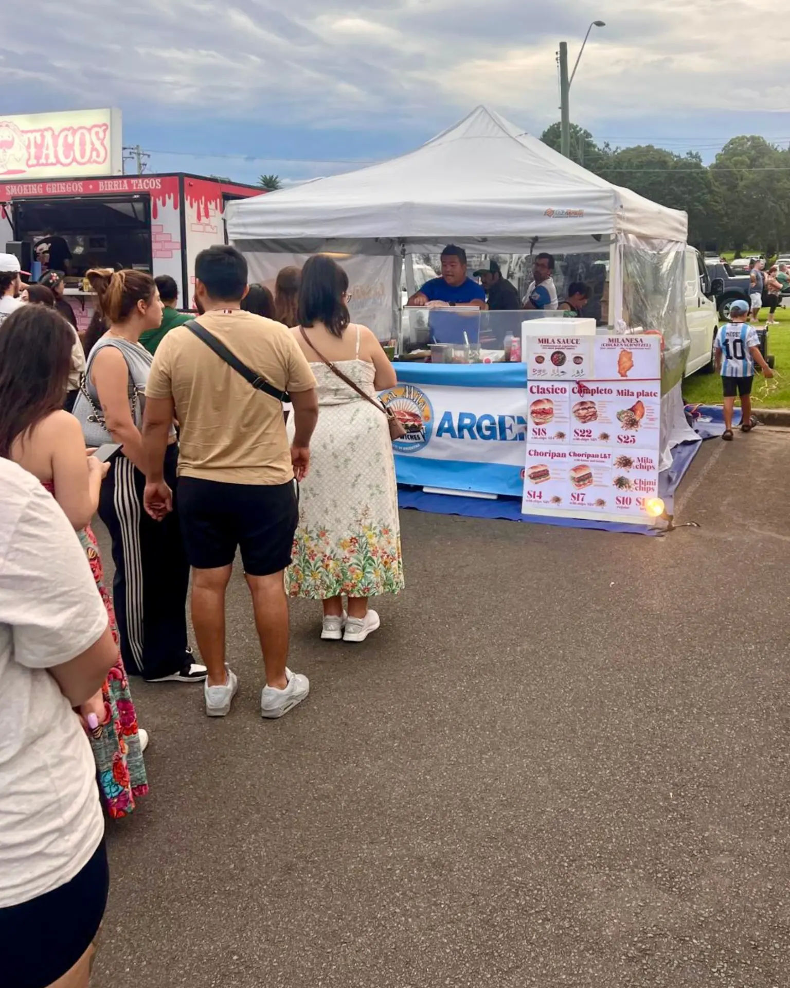 La Mila marquee serving a queue at a Sydney event