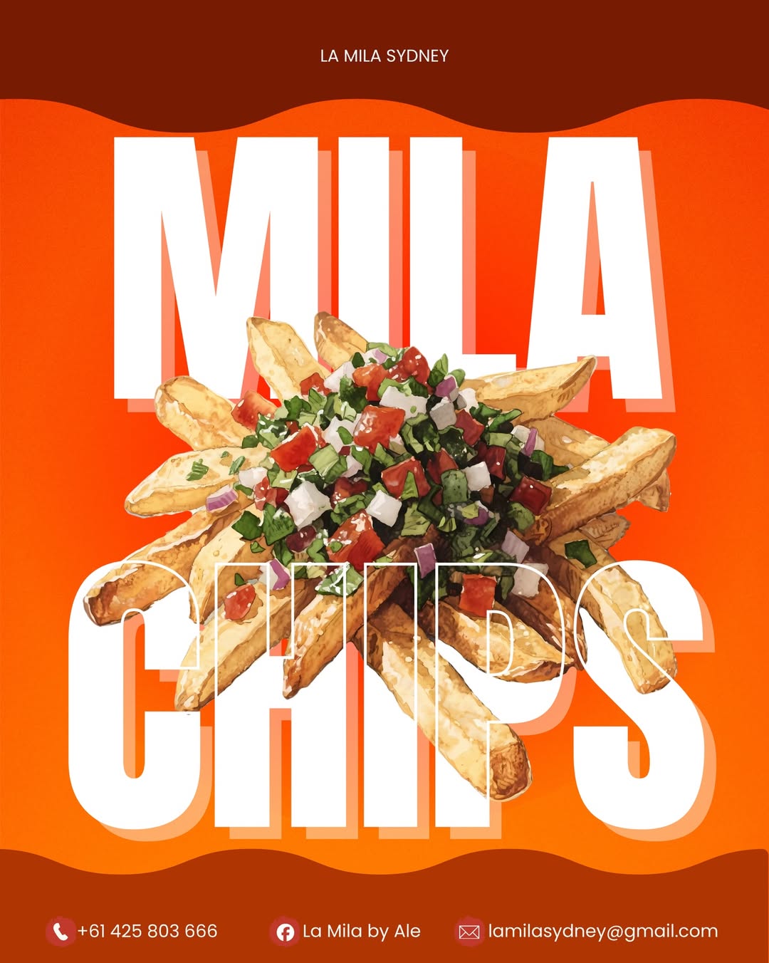 Mila Chips — loaded fries with fresh salsa criolla