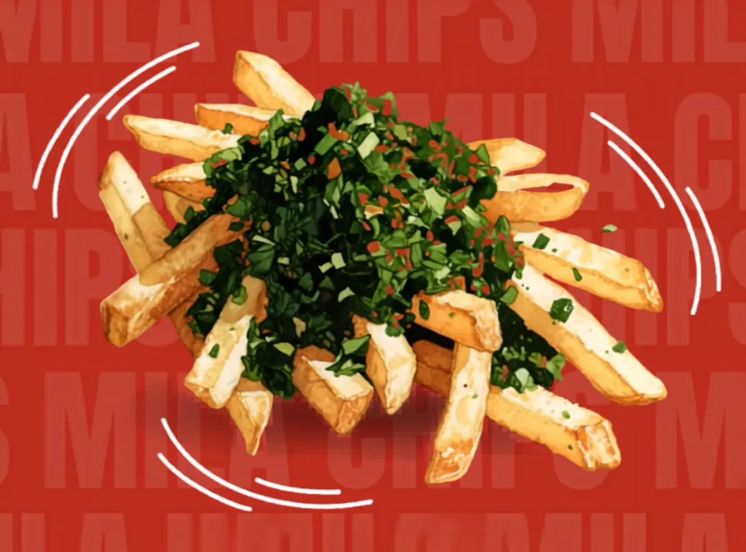 Chimi Chips — golden fries topped with chimichurri
